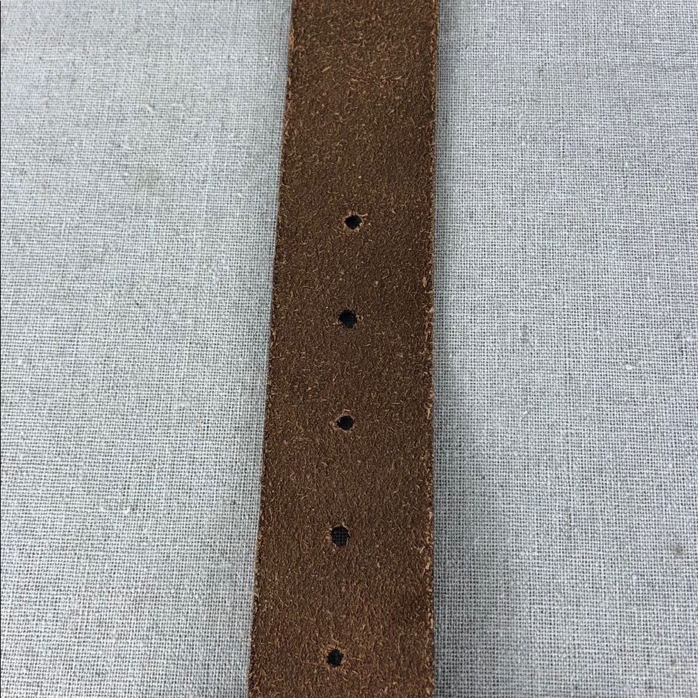 Fossil Brown Woven Leather Belt with Brass Buckle 30-34” - Picture 7 of 8